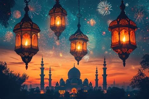 Premium Photo | Elegant Royal Lamp Silhouette Sacred Mosque