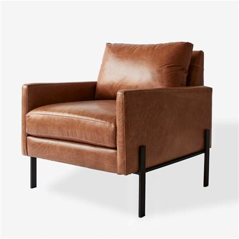 Gunnison Cognac Leather Chair by Unison - Dwell