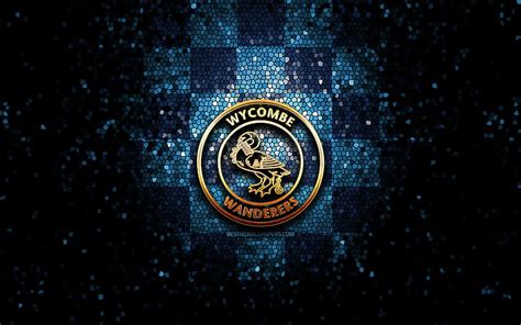 Wycombe Wanderers FC, glitter logo, EFL Championship, blue checkered background, HD wallpaper ...