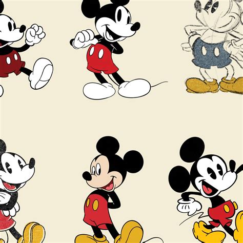 Evolution of Mickey Mouse illustration print Disney | Etsy