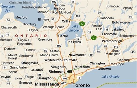 Where is Keswick, Ontario? see area map & more