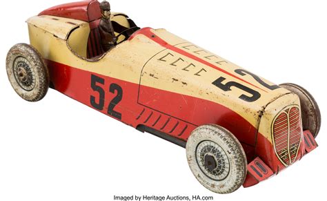 Vintage Tin Toy Wind Up Rossignol Race Car #52 Model ... | Lot #97151 ...