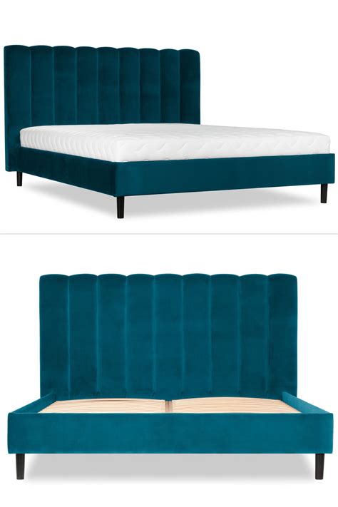 The Vivian velvet bed plays centre stage in your bedroom. The unique art deco-inspired bed meets ...