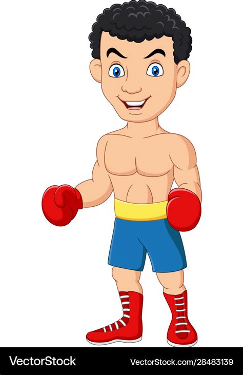 Cartoon boxer on white background Royalty Free Vector Image