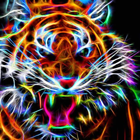 Neon Tiger Digital Art by Andreas Thust - Fine Art America