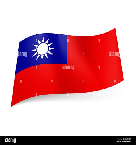 National flag of Taiwan, Republic of China: blue square with white Stock Photo: 67250179 - Alamy