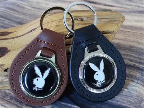 NEW RARE VINTAGE 1970's PLAYBOY BUNNY CAR BLACK Leather Key Chain Ring Fob NOS £19.06 - PicClick UK