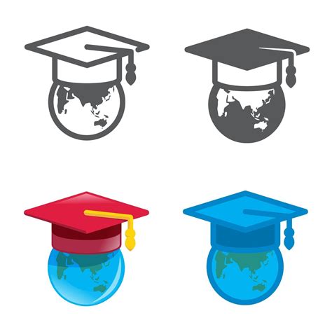 degree cap designed icons set. Vector illustration. 2661091 Vector Art ...