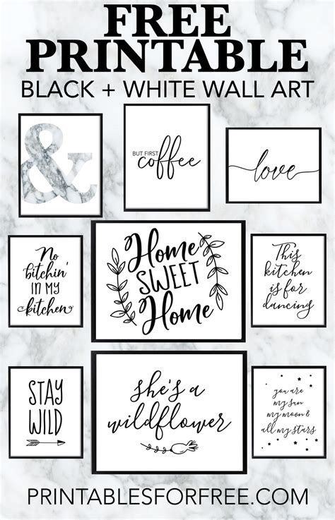 Free Printable Black and White Wall Art - download and print your own ...