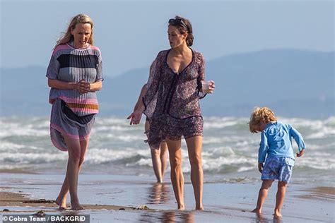 Mick Jagger's girlfriend Melanie Hamrick enjoys a family day at the beach with son Deveraux, 3 ...