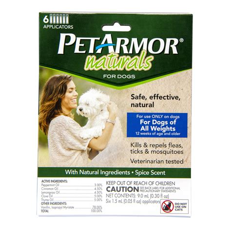 PetArmor Naturals Topical Flea & Tick Treatment for Dogs, 6 Treatments ...