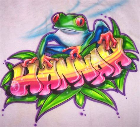 Hand Painted Tree Frog Climbing Over Your Name Custom Shirt | Graffiti lettering, Graffiti ...