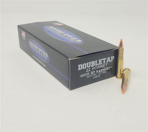 DoubleTap 22 Hornet Ammunition DT22HRN40V20 40 Grain Varmint Ballistic Tip 20 Rounds