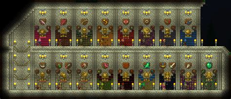 Finally collected everything for my master mode trophy room : r/Terraria