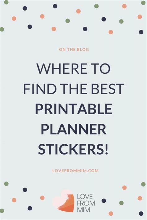 Where to Find the Best Printable Planner Stickers!