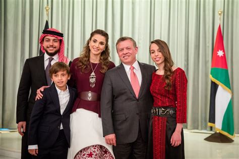 King Abdullah, Queen Rania, Crown Prince Hussein, Princess Salma and ...