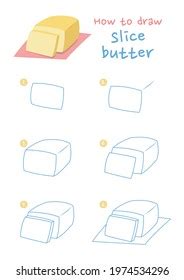 How Draw Slice Butter Vector Illustration: vector de stock (libre de ...