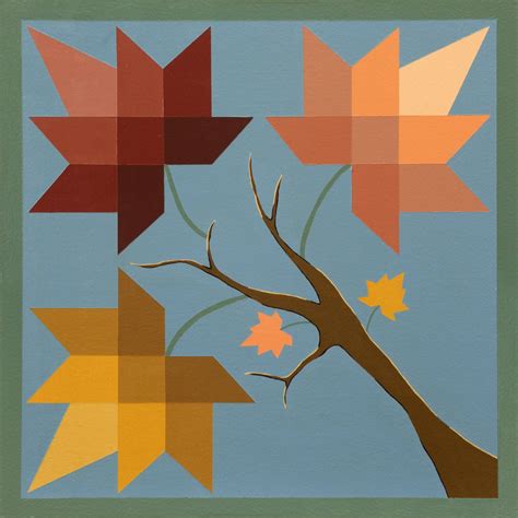 AUTUMN LEAVES Barn Quilt 2X2 | Barn quilt designs, Barn quilts, Painted ...