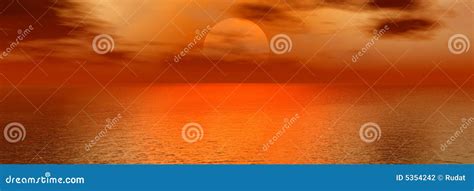 Panoramic sunset stock illustration. Illustration of natural - 5354242