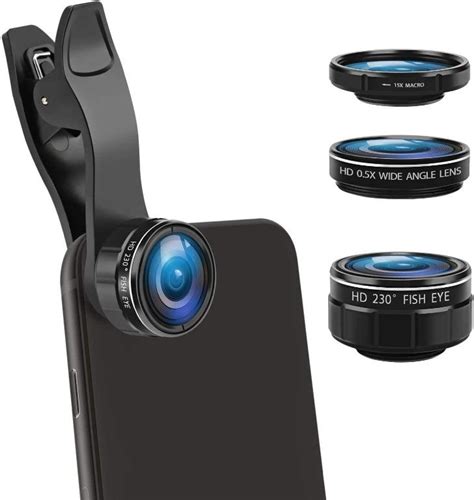 G033 Phone Camera Lens kit- ARORY 3 in 1 Cell Phone Lens with 230 ...