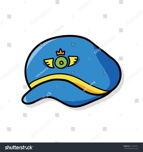 Pilot Hat Doodle Stock Vector (Royalty Free) 312347831 | Shutterstock