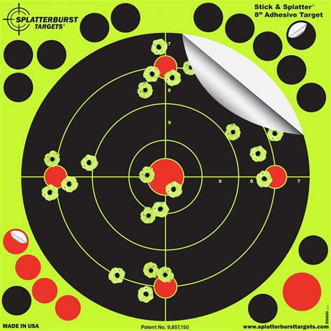 Splatterburst Targets - 8 inch Stick & Splatter Self Adhesive Shooting ...