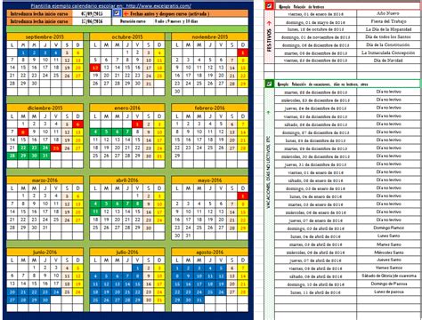 Plantilla calendario escolar de cualquier año (1) | Excel Gratis