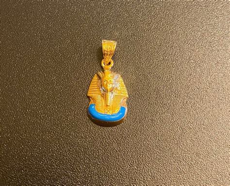 Gold Filled Sterling Silver King Tut Pendant Colored Stone Middle Eastern Jewelry - Etsy