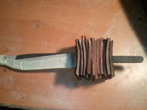 Procells Projects: Leather Stacked Knife Handle