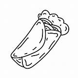 Burrito Coloring Template Sketch Pages Page sketch template