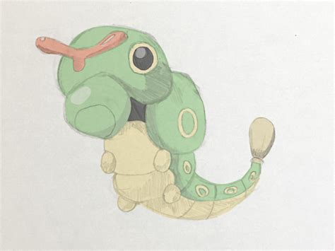 Caterpie Drawing by SkwormYT on DeviantArt