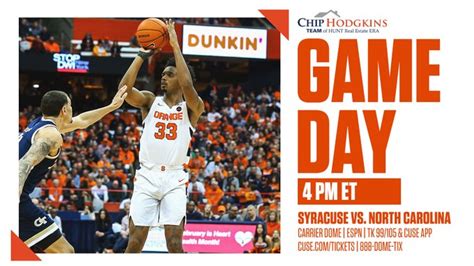 Game 29: Syracuse vs North Carolina: TV/Radio info [ESPN / 4:00 ...