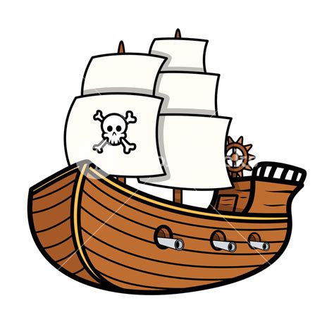 Pirate Ship Vector Royalty-Free Stock Image - Storyblocks