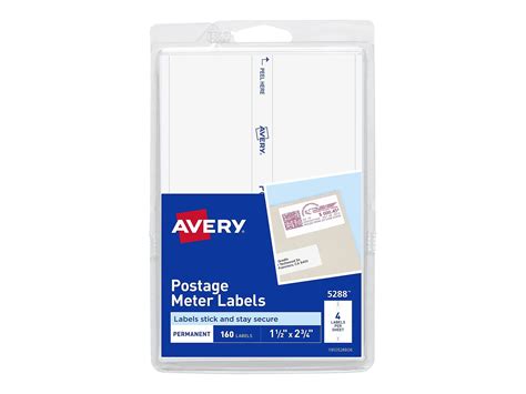 Avery Postage Meter Labels 1 1/2" x 2 3/4" White 4 Labels/Sheet 165746 ...