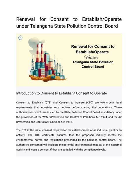 PPT - Renewal for for Consent to Establish_Operate under Telangana ...