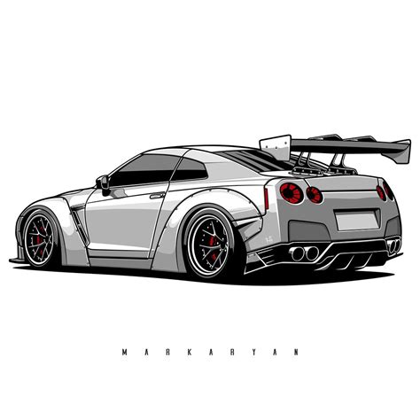 Nissan Gt-r Drawing - Draw easy