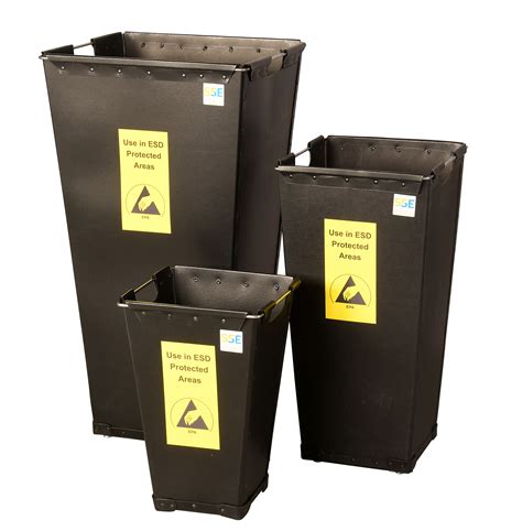 ESD Bins - Conductive Fibreboard ESD Waste Bins - Static Safe Environments