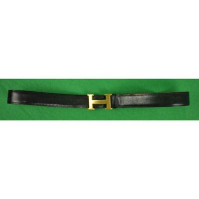 "Hermes Paris Signature Brass 'H' Buckle Belt"