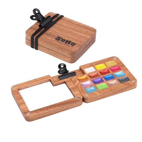 SoHo Urban Artist Mini Wooden Travel Watercolor Set of 15 Metallic ...