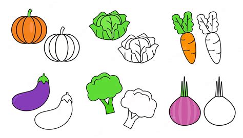 Premium Vector | Vegetable coloring book illustration suitable for children