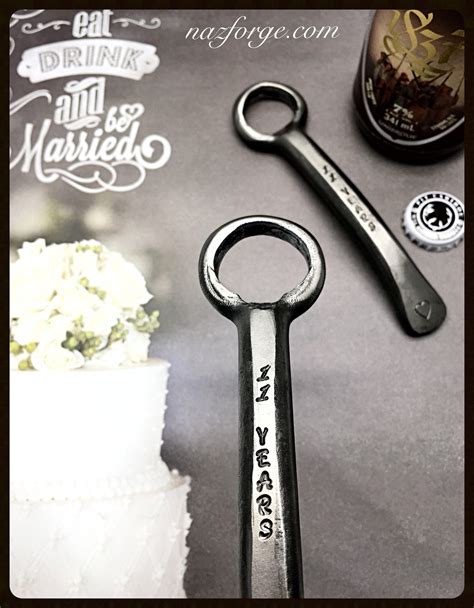 11th Year Steel Wedding Anniversary Gift Bottle Opener - 11 Years ...