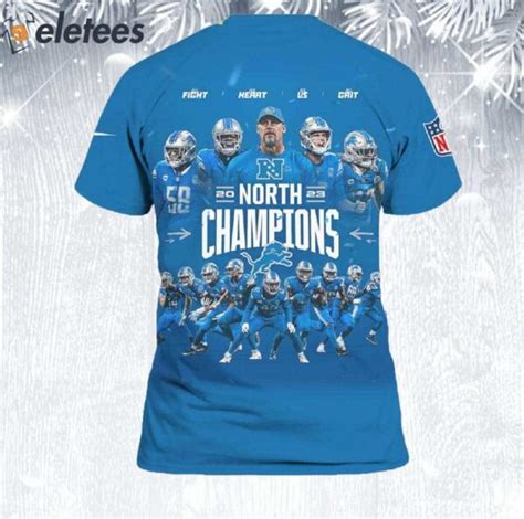 Lions 2023 NFC North Champions It's A Clock Blue Shirt