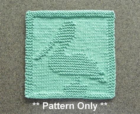 PELICAN Knit Pattern for use as a Washcloth or Dishcloth or incorporate into an afghan or ...