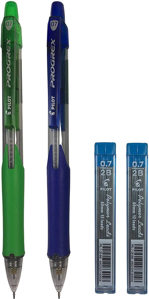 Pilot Mechanical Pencil 0.7mm Progrex Refillable (2 Counts) + Pilot 0.7mm 2B Polymer Lead ...