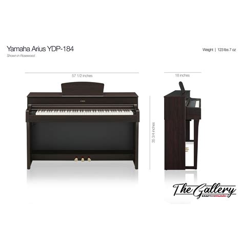 Yamaha Arius YDP-184 Digital Piano - Rosewood COMPLETE HOME BUNDLE ...