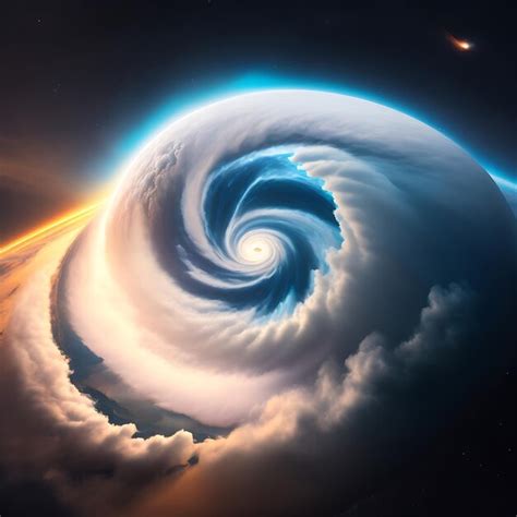 Premium AI Image | Aerial view of hurricane from space Weather cloud ...