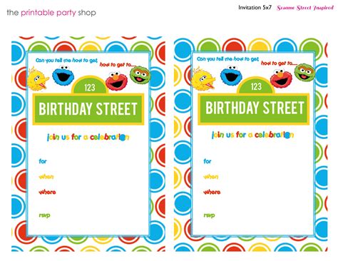 Free FREE Printable sesame street 1st birthday invitations Templates ...