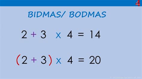 BIDMAS BODMAS Order of Operations