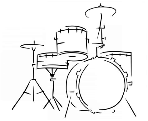 Cool Drum Set Drawing / Hand drawn drums free vector. - Bansos Png