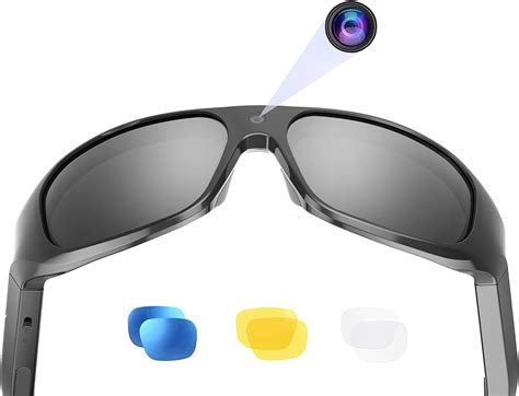 OhO Video Glasses 4K Pro, 24M Resolution H.265 Sports Cam Sunglasses with Built-in 128GB Memory ...